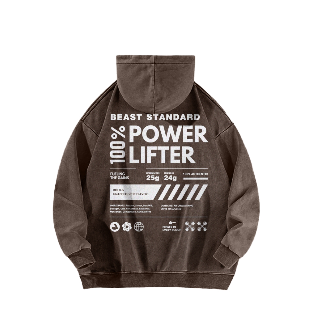 Power Lifter Casual Washed Hoodie-moweekender