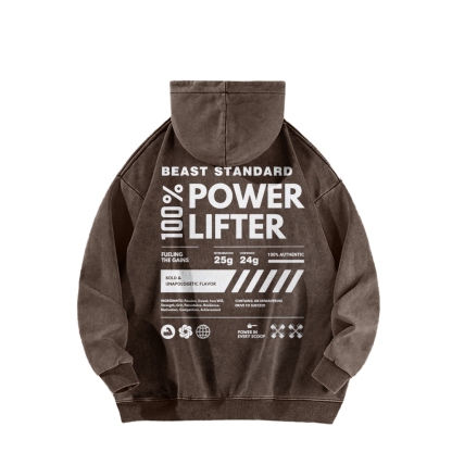 Power Lifter Casual Washed Hoodie-moweekender