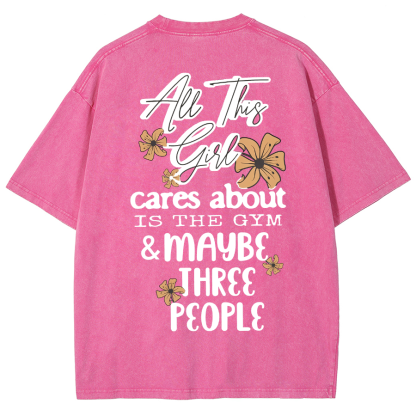 Cares About Is The Gym Unisex Fit Washed T-Shirt-moweekender