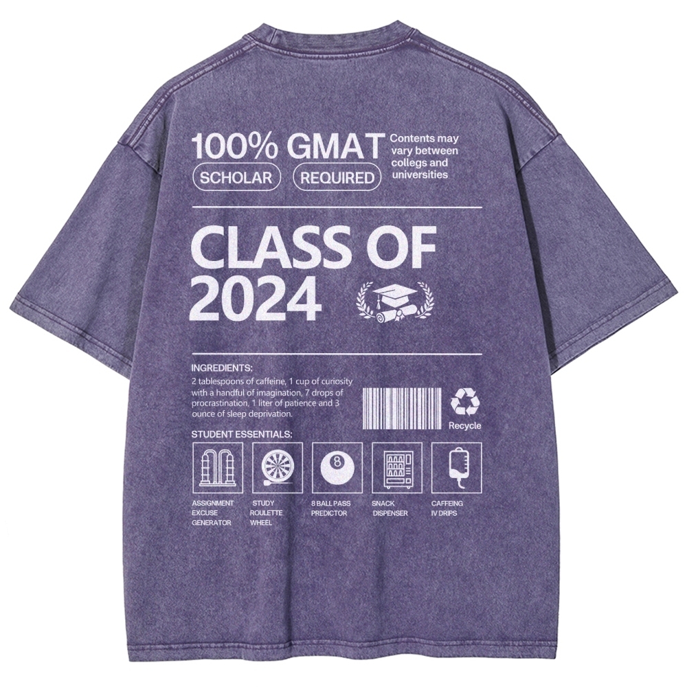 CLASS OF 2024 UNISEX FIT WASHED T-SHIRT-moweekender