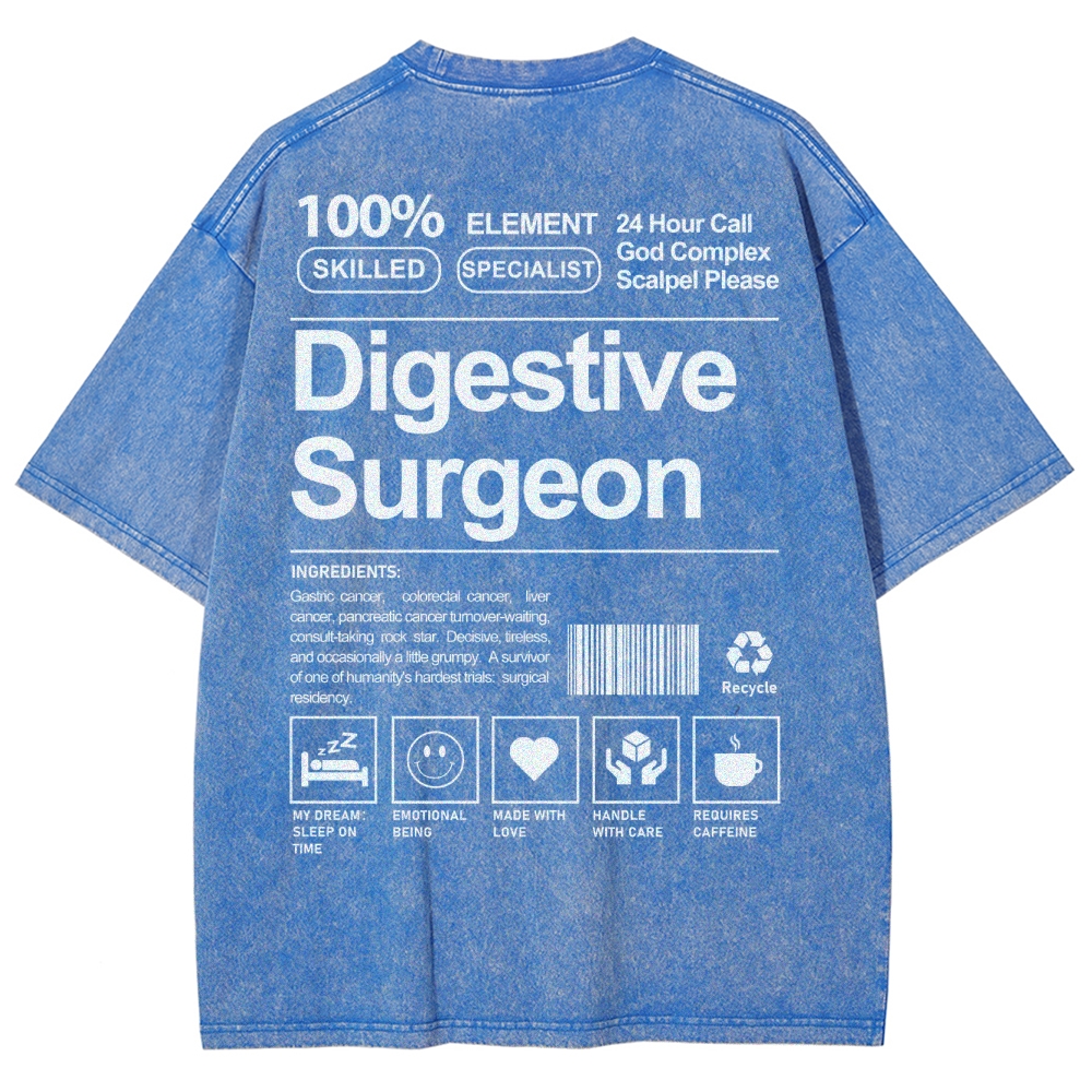 Digestive Surgeon Unisex Fit Washed T-Shirt-moweekender