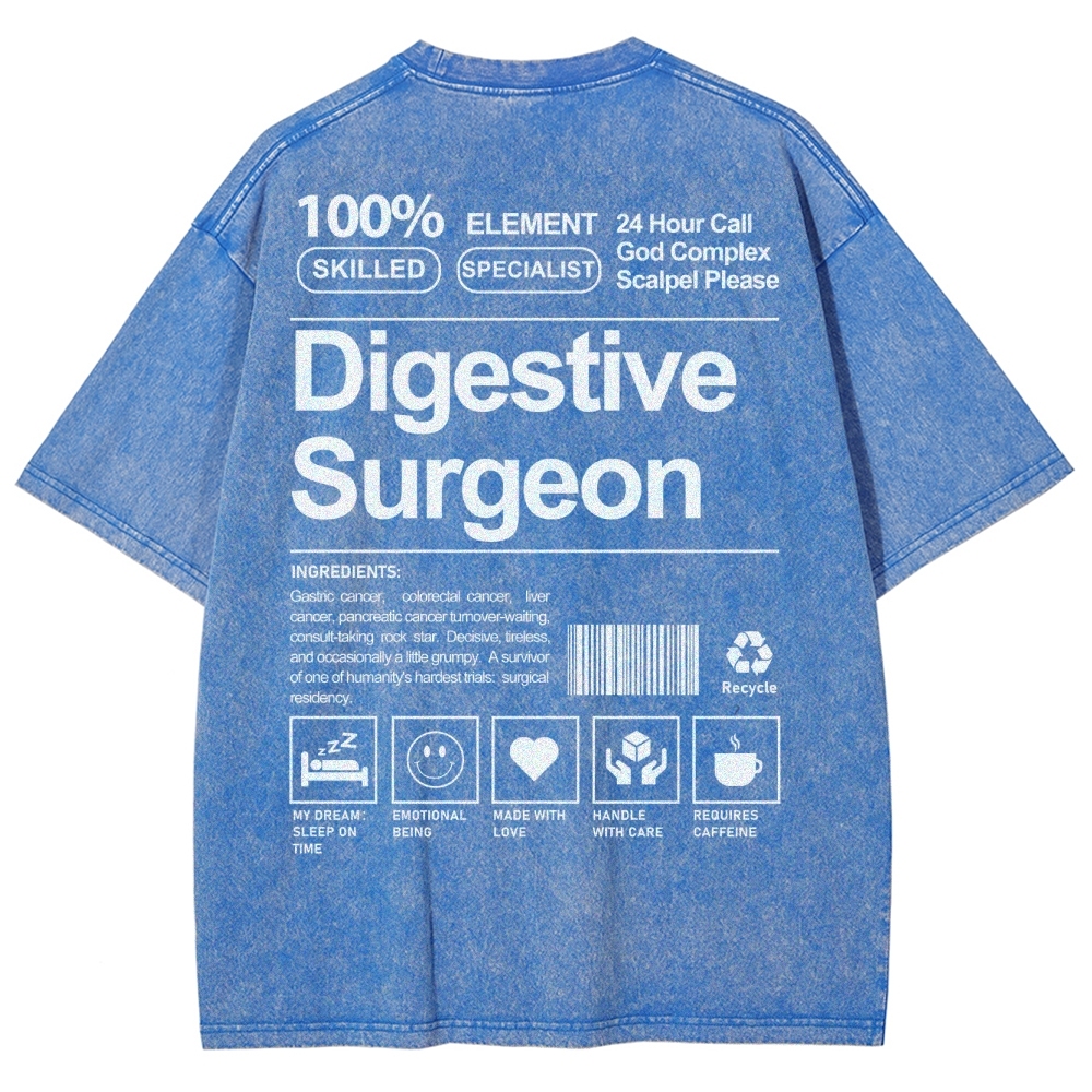 Digestive Surgeon Unisex Fit Washed T-Shirt-moweekender