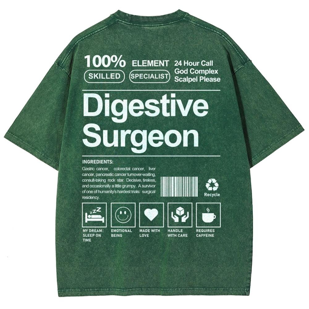 Digestive Surgeon Unisex Fit Washed T-Shirt-moweekender