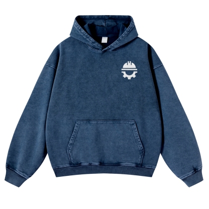 Civil Engineer Pattern Vintage Washed Hoodie-moweekender