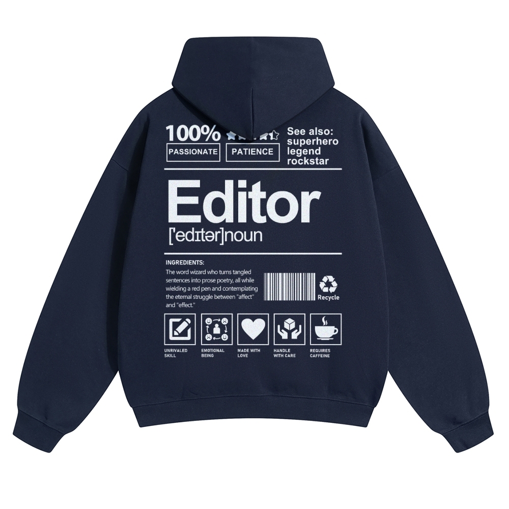 Editor Unisex Casual Anime Print Hoodie-moweekender