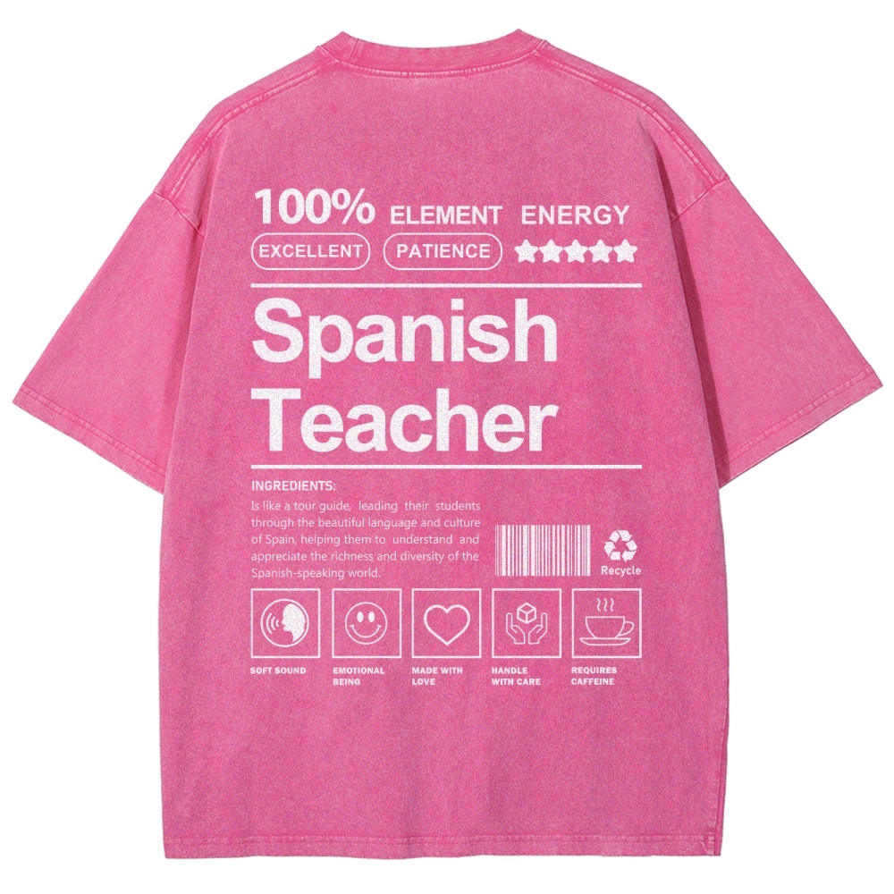 Spanish Teacher Unisex Fit Washed T-Shirt-moweekender