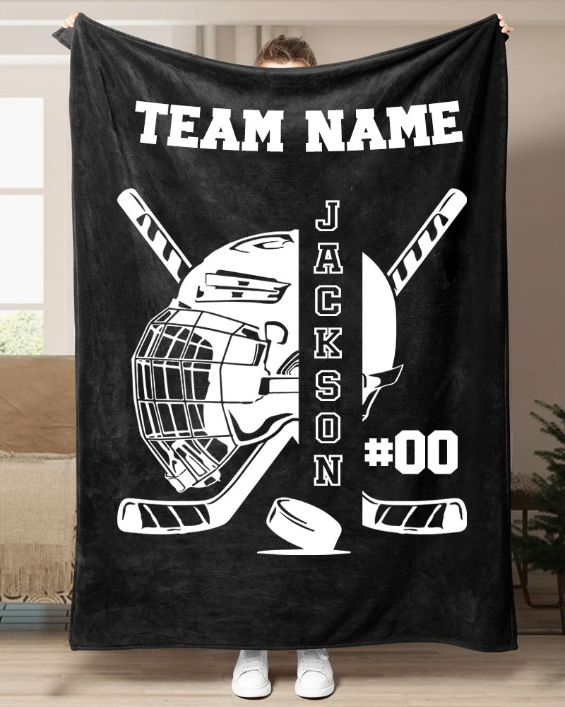 Hockey Player Printed Sport Blanket-moweekender