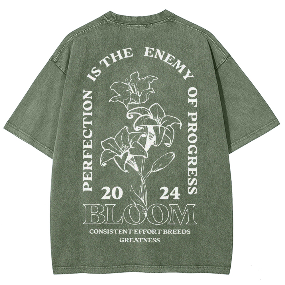 2024 Bloom Vintage Snowflake Washed T-Shirt-moweekender