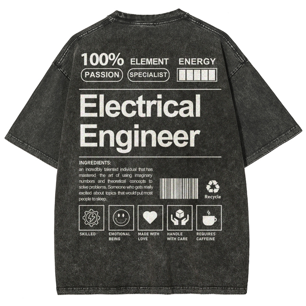 electrical engineer Unisex Fit Washed T-Shirt-moweekender