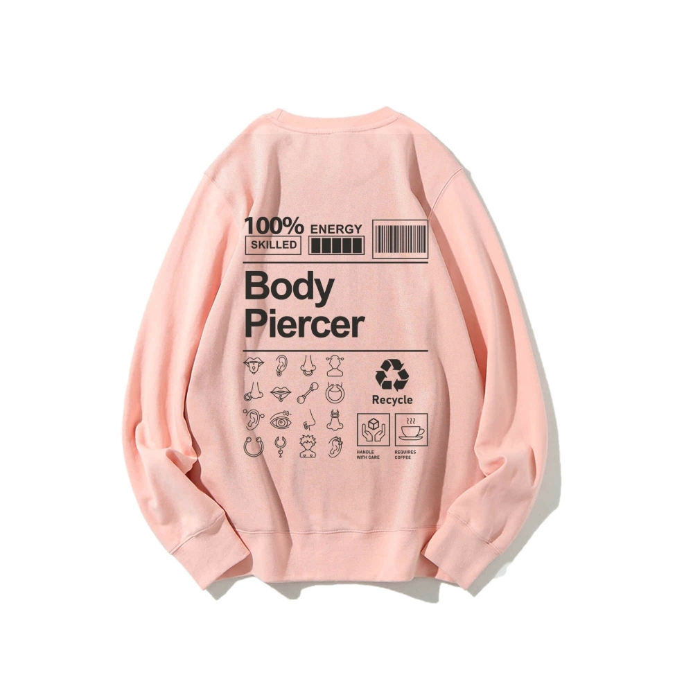 Body Piercer Casual Crewneck Sweatshirt-moweekender