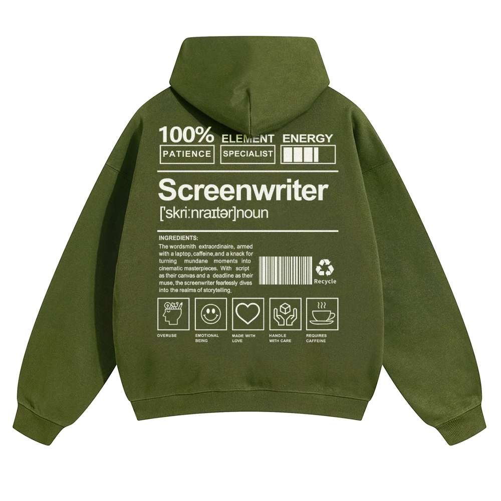 Screenwriter Unisex Casual Anime Print Hoodie-moweekender