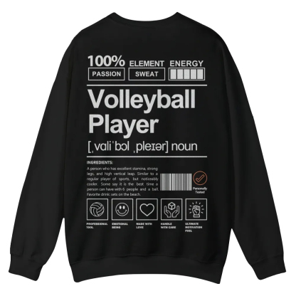 Volleyball Player Printed Crew Neck Sweatshirt-moweekender