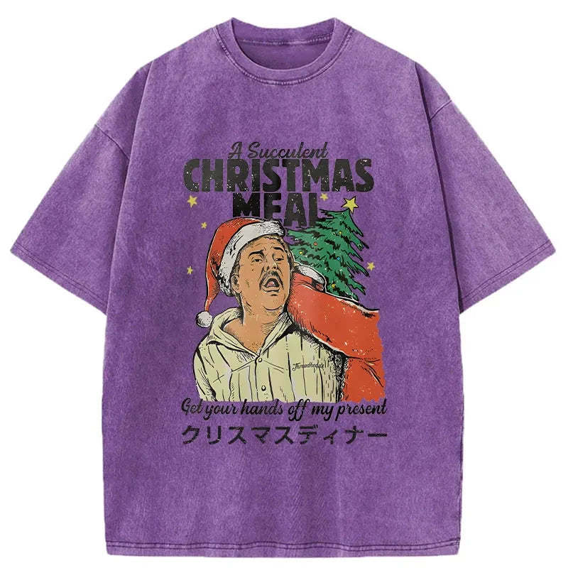 Christmas Meal Washed Vintage T-Shirt-moweekender