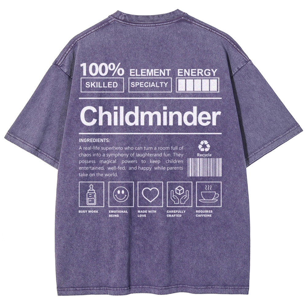 Childminder Unisex Fit Washed T-Shirt-moweekender