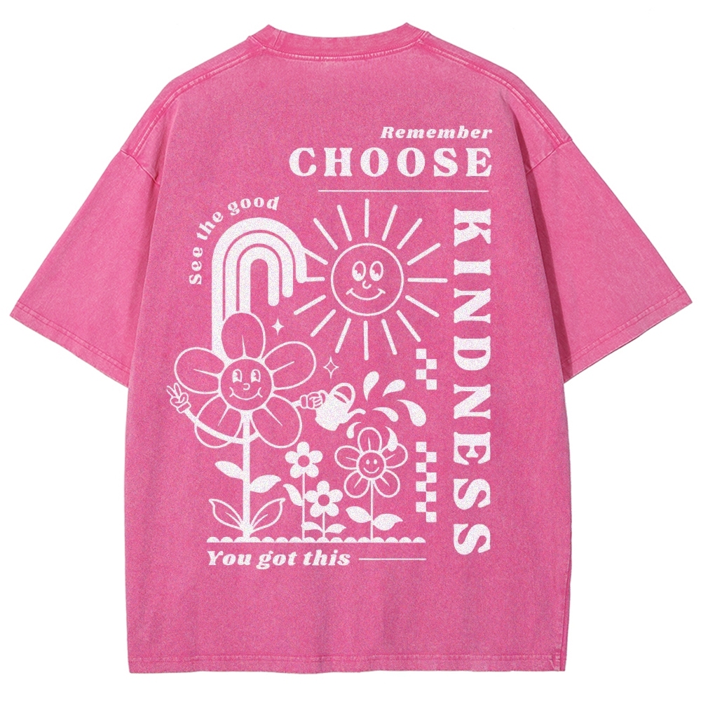 Kindness Vintage Snowflake Washed T-Shirt-moweekender