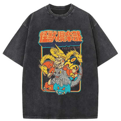 Kaiju Club  Washed Vintage T-Shirt-moweekender