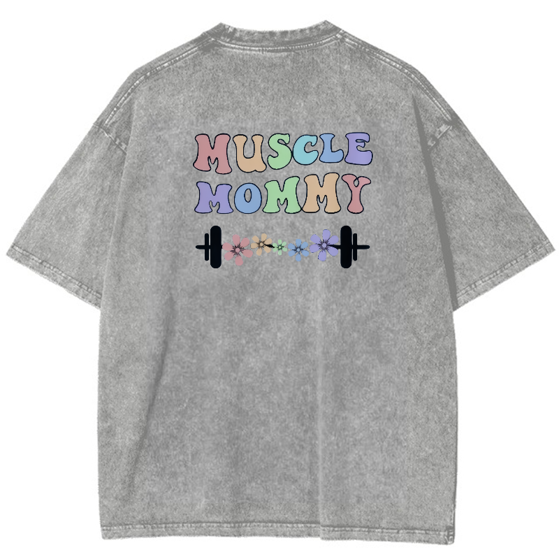 Muscle Mommy Vintage Snowflake Washed T-Shirt-moweekender