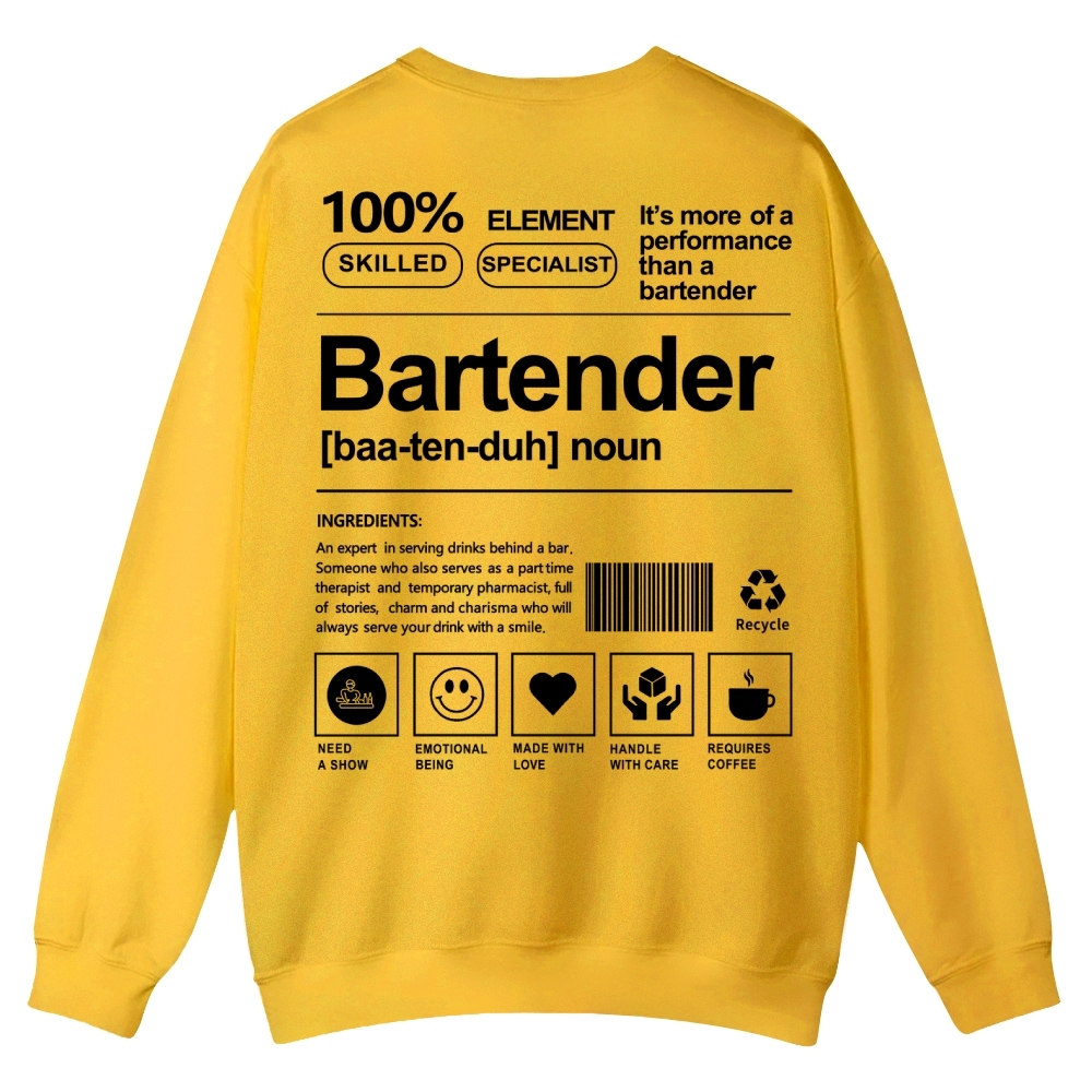Bartender Printed Crew Neck Sweatshirt-moweekender