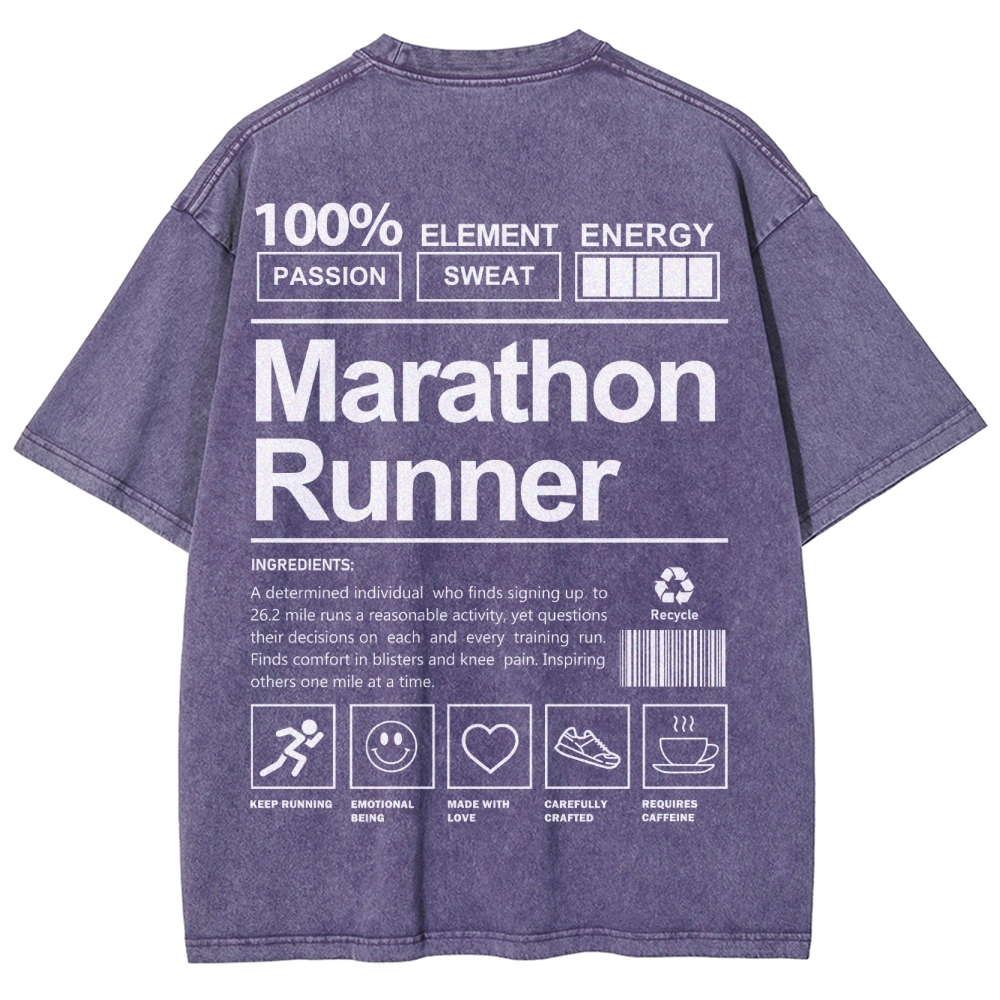 Marathon Runner Unisex Fit Washed T-Shirt
