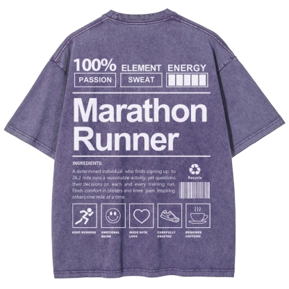 Marathon Runner Unisex Fit Washed T-Shirt