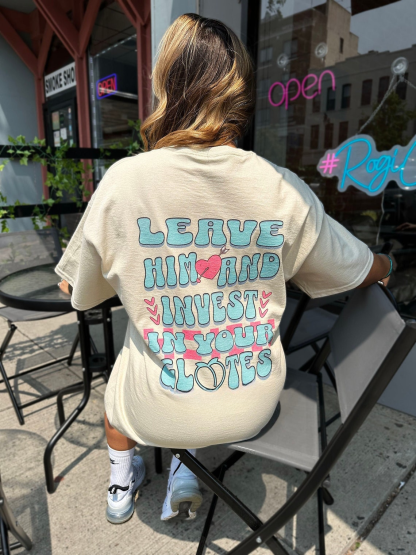 Leave Him And Invest In Your Glotes Unisex Fit Washed T-Shirt-moweekender