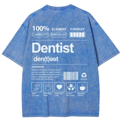 Dentist Unisex Fit Washed T-Shirt-moweekender