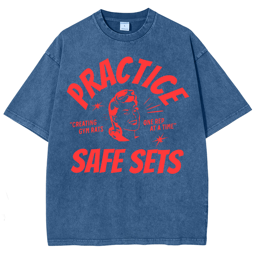 Practice Safe Sets Unisex Fit Washed Oversized T-Shirt-moweekender