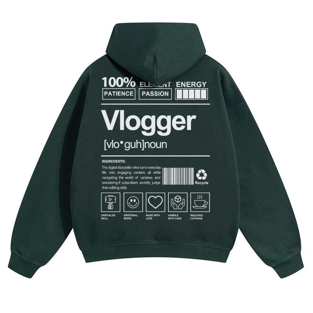 Vlogger Unisex Casual Anime Print Hoodie-moweekender