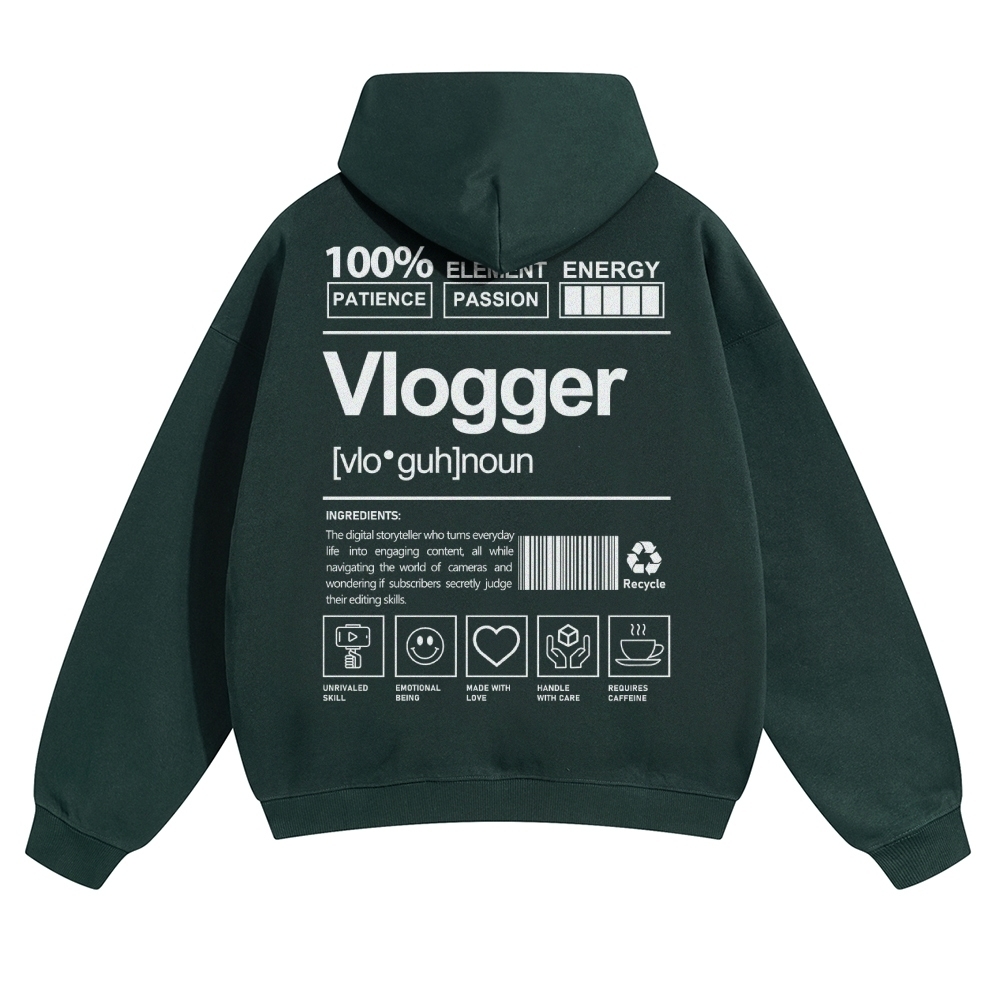 Vlogger Unisex Casual Anime Print Hoodie-moweekender