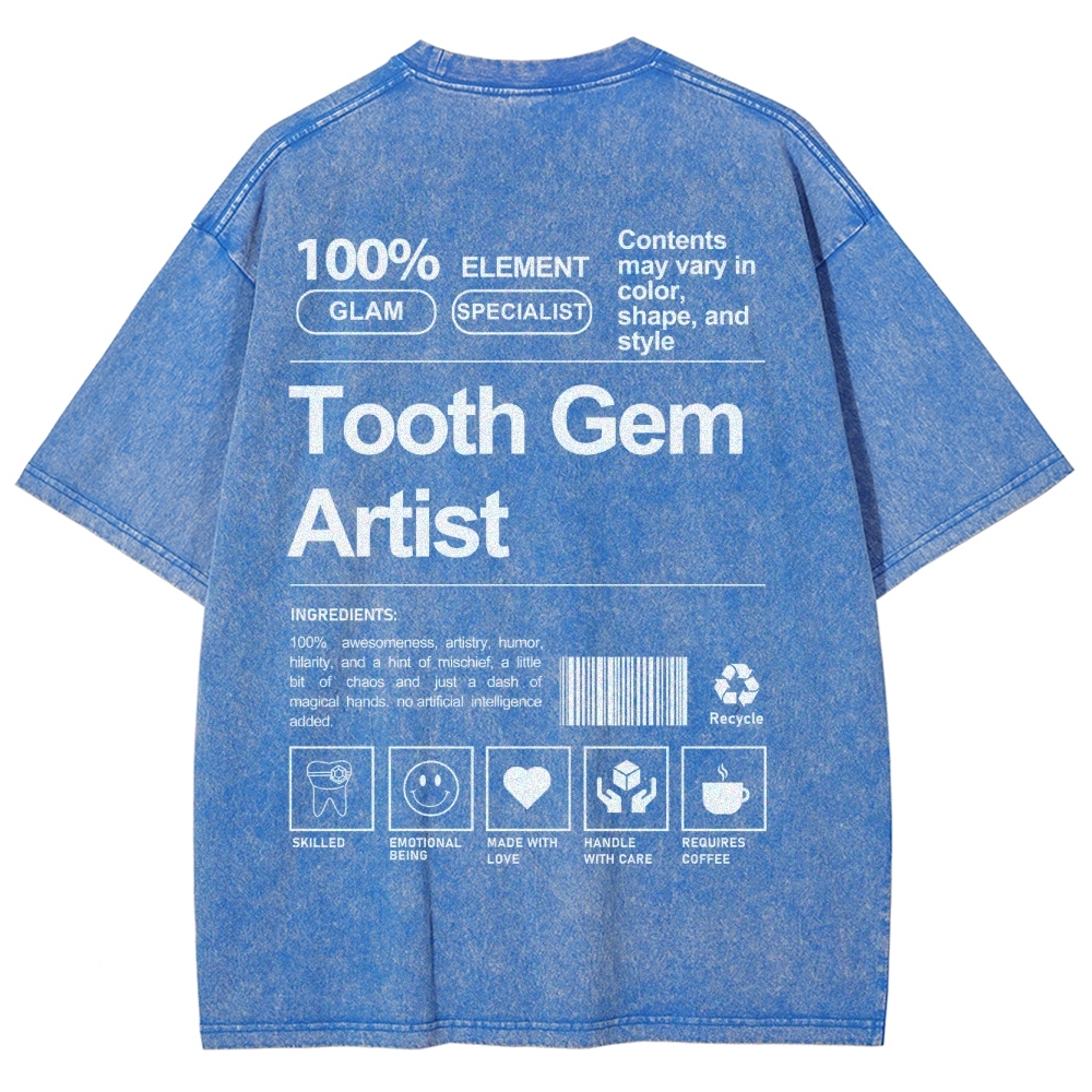 Tooth Gem Artist Unisex Fit Washed T-Shirt-moweekender