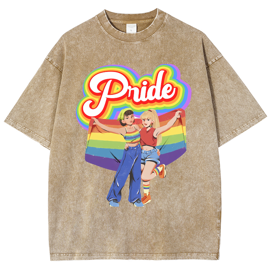 Pride Unisex Fit Washed Oversized T-Shirt-moweekender