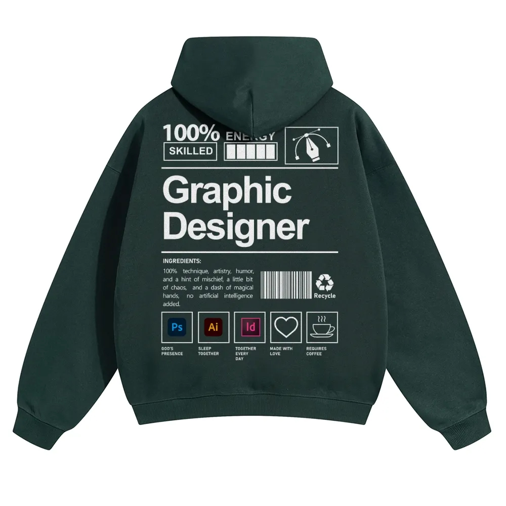 Graphic Designer Unisex Casual Anime Print Hoodie-moweekender