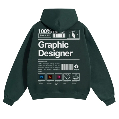Graphic Designer Unisex Casual Anime Print Hoodie-moweekender