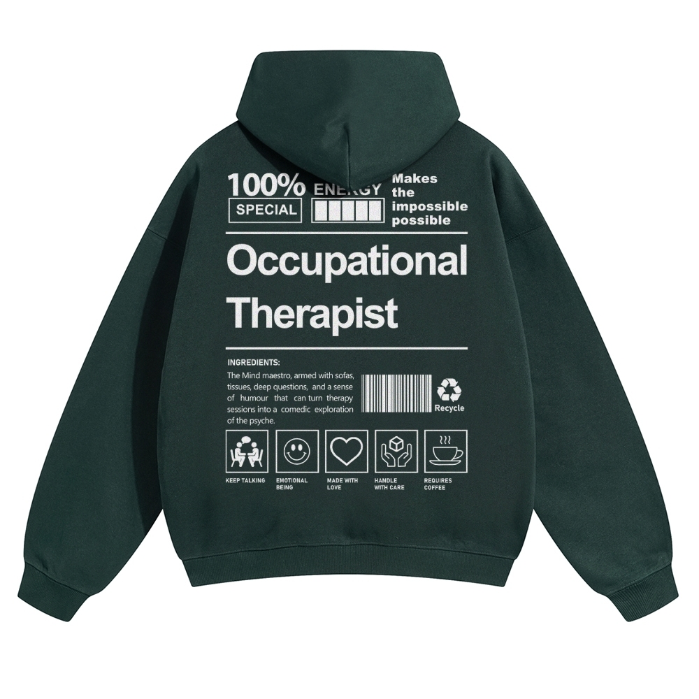 Occupational Therapist Solid Color Hoodie-moweekender