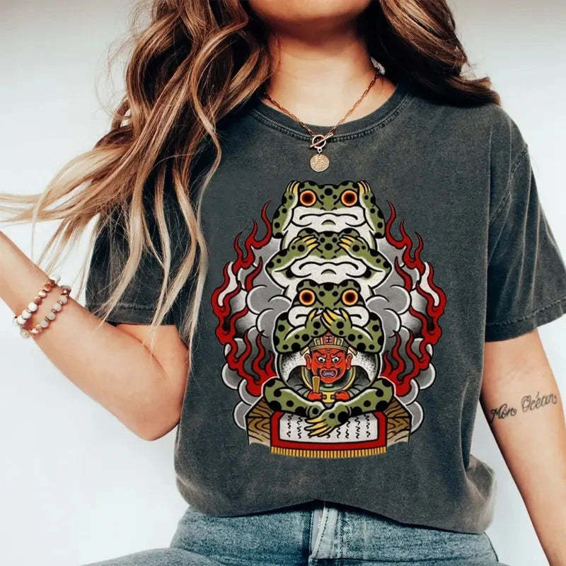 Three Frogs Washed Vintage T-Shirt-moweekender