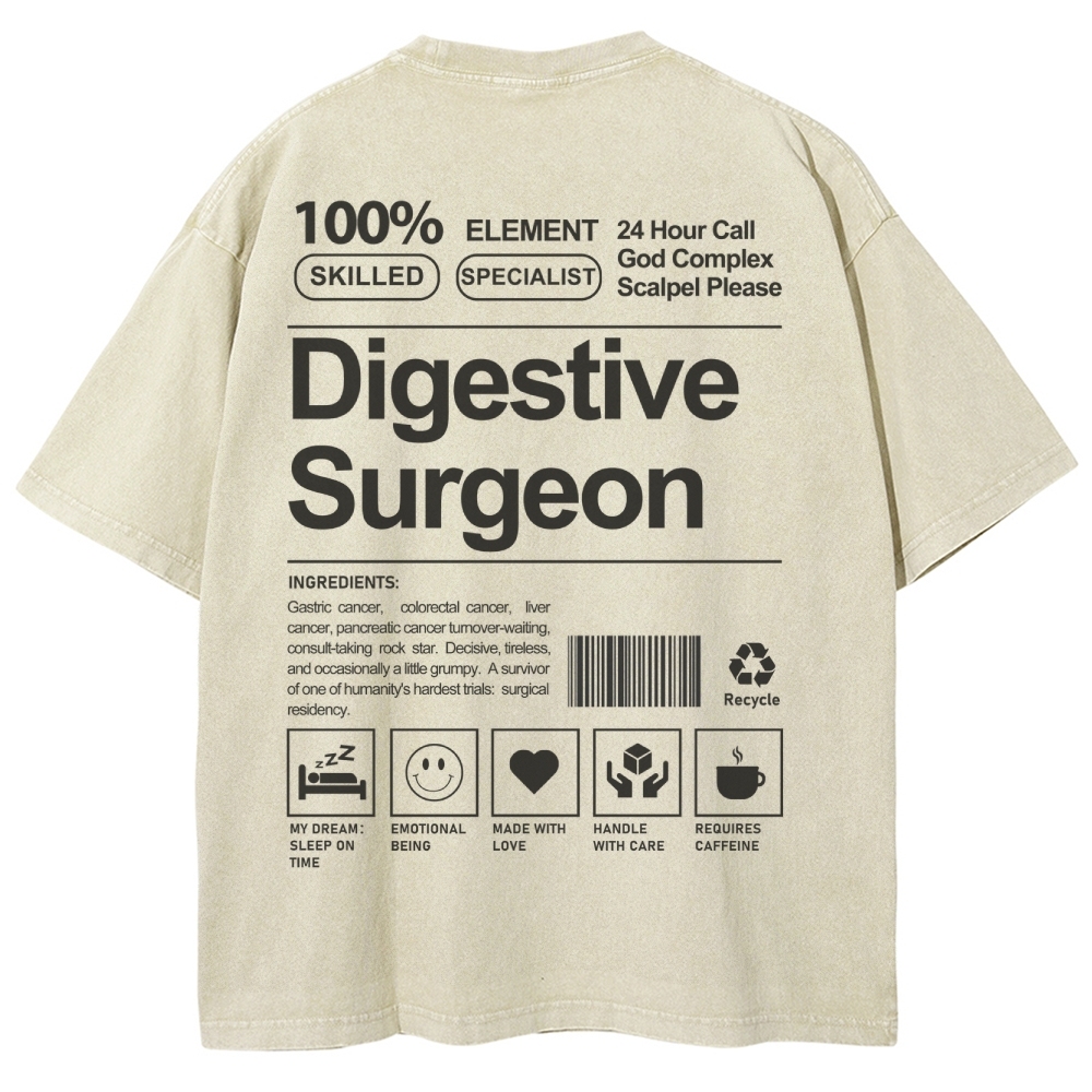 Digestive Surgeon Unisex Fit Washed T-Shirt-moweekender