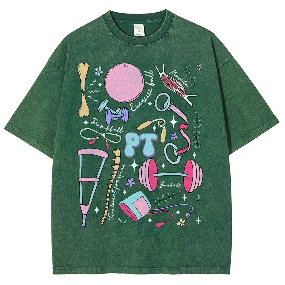 Physical Therapy Unisex Fit Washed T-Shirt-moweekender