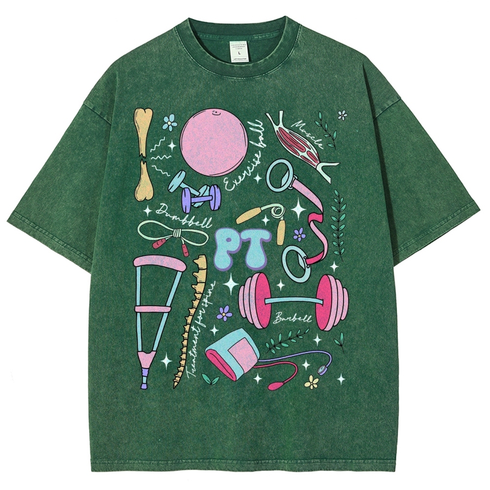 Physical Therapy Unisex Fit Washed T-Shirt-moweekender
