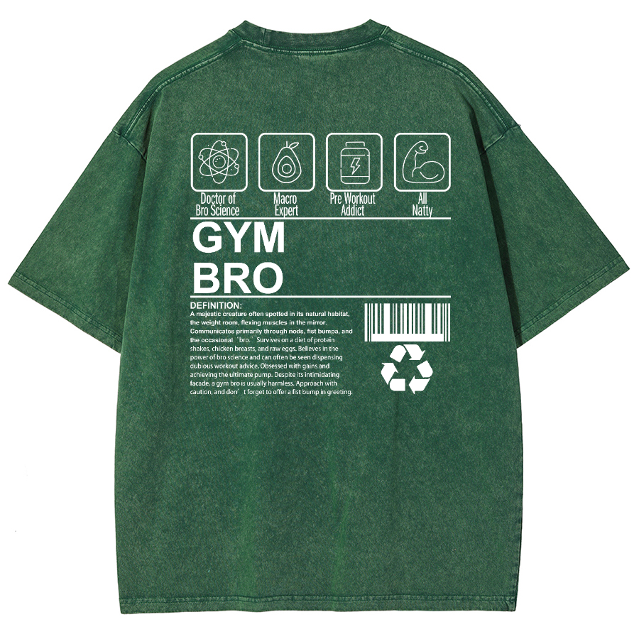 Gym Bro Unisex Fit Washed Oversized T-Shirt-moweekender