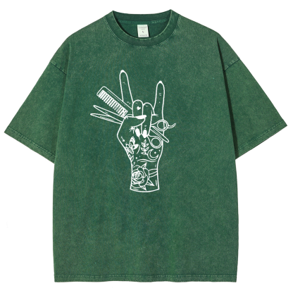 Hair Stylist Unisex Fit Washed T-Shirt-moweekender