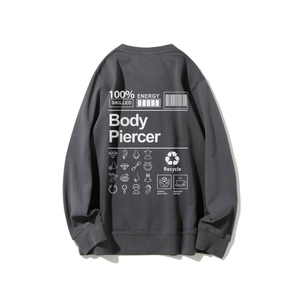 Body Piercer Casual Crewneck Sweatshirt-moweekender
