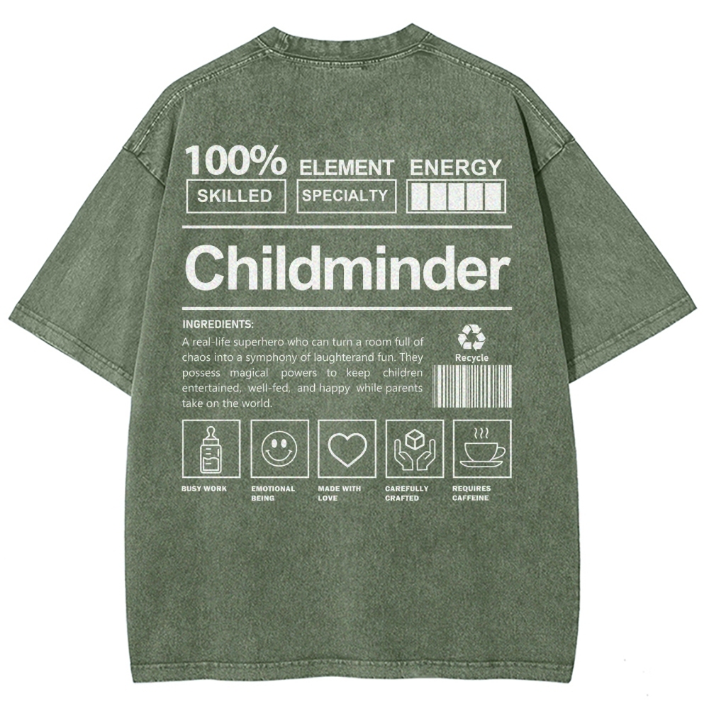 Childminder Unisex Fit Washed T-Shirt-moweekender