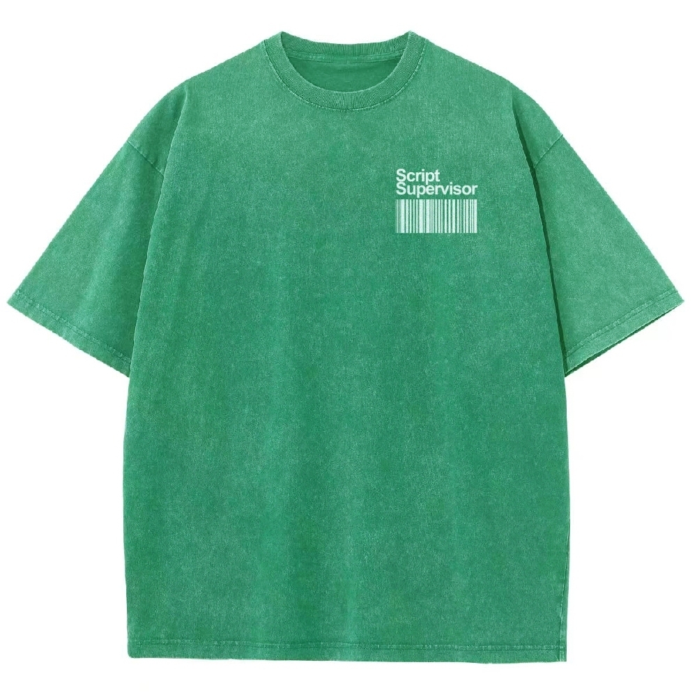 Script Supervisor Pattern Washed Vintage Short Sleeves T-Shirt-moweekender