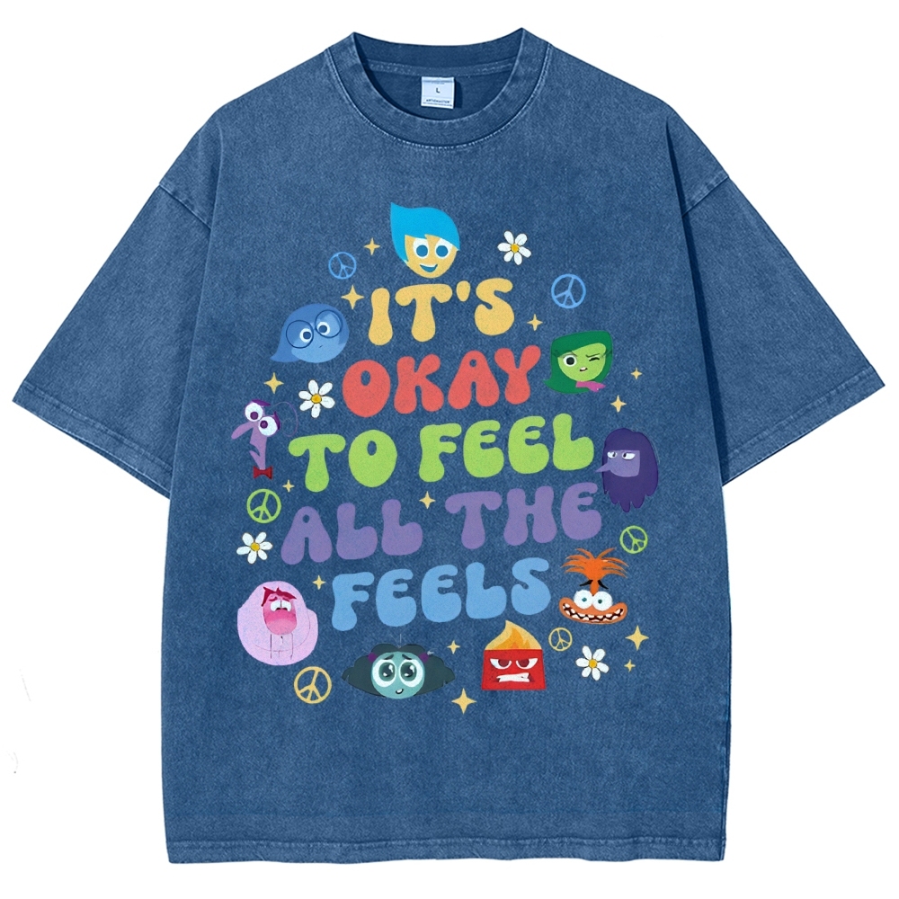 It's Okay To Feel Vintage Snowflake Washed T-Shirt-moweekender