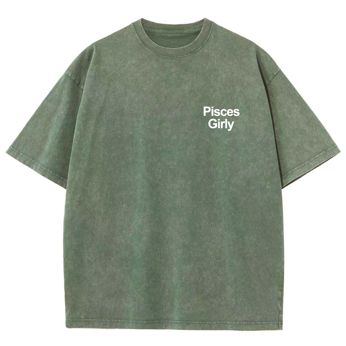 Pisces Girly Unisex Fit Washed Oversized T-Shirt-moweekender