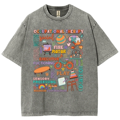 Occupational Therapist Unisex Fit Washed T-Shirt-moweekender