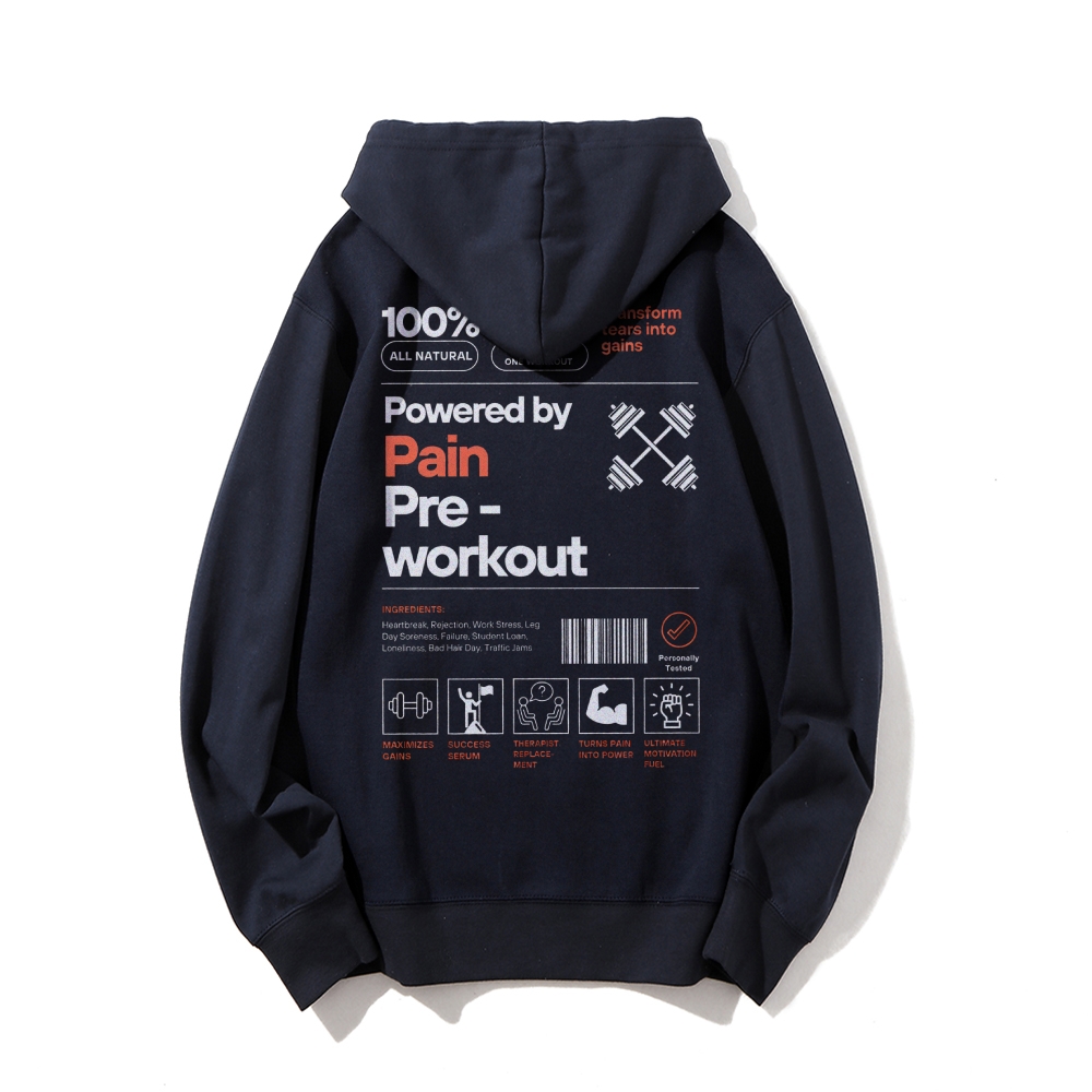 Powered By Pain Pre-Workout Casual Hoodie-moweekender