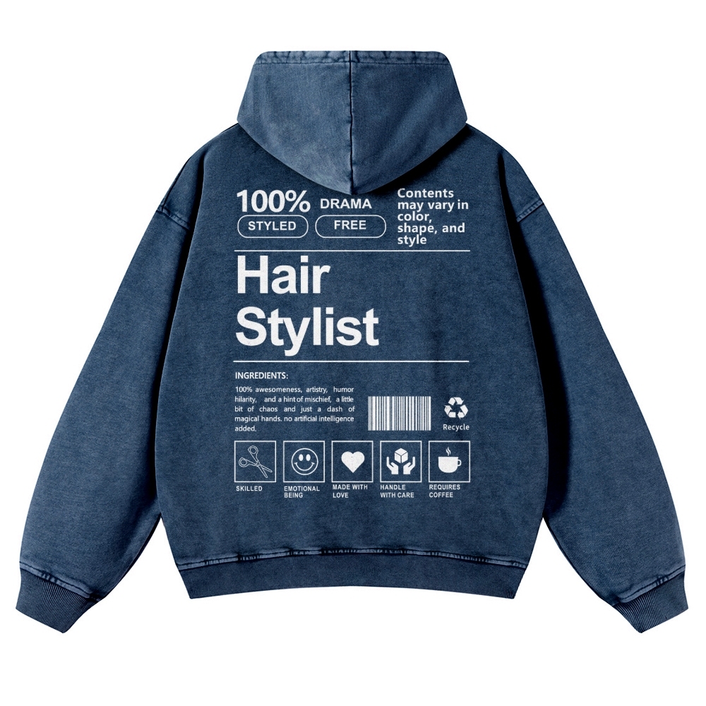 Hair Stylist Vintage Washed Hoodie-moweekender
