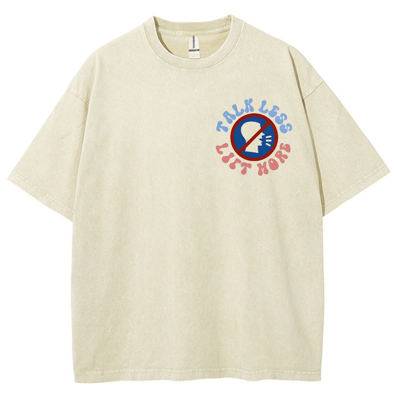 Talk Less Lift More Vintage Snowflake Washed T-Shirt-moweekender
