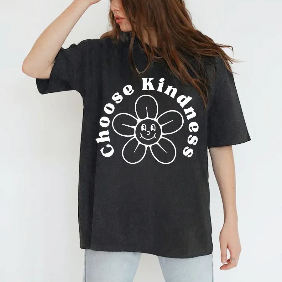 Choose Kindness Vintage Snowflake Washed T-Shirt-moweekender
